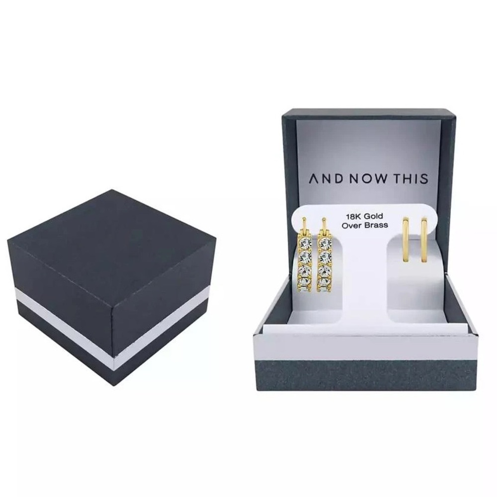 Gold Earrings 18K Gold Over Brass
